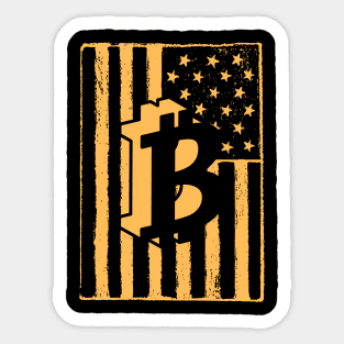 Bitcoin American Flag Sticker